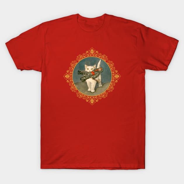 Cat with Krampus, 1898 T-Shirt by Surface Maximus